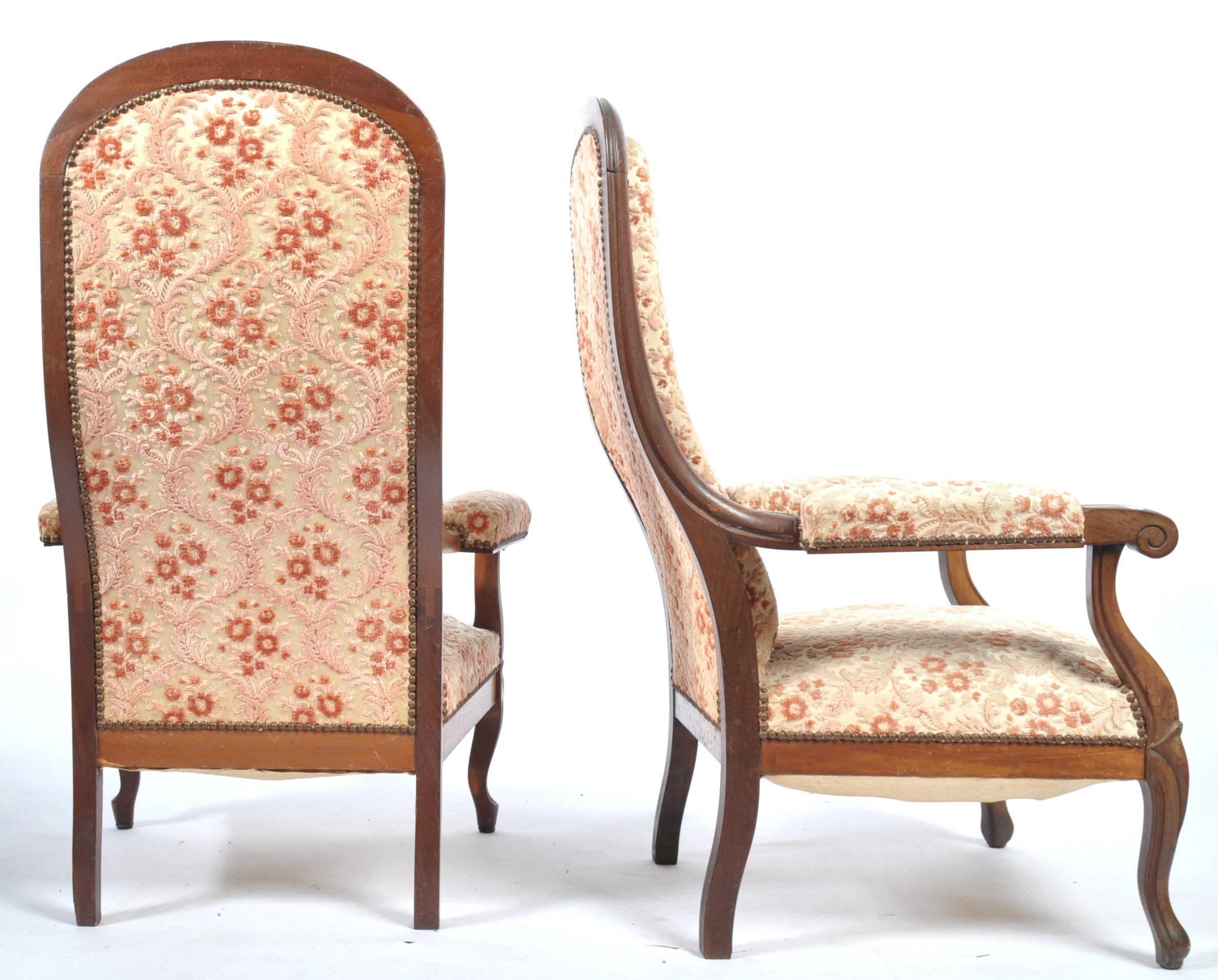 PAIR OF 19TH CENTURY FRENCH HIS AND HERS ARMCHAIRS - Image 5 of 6