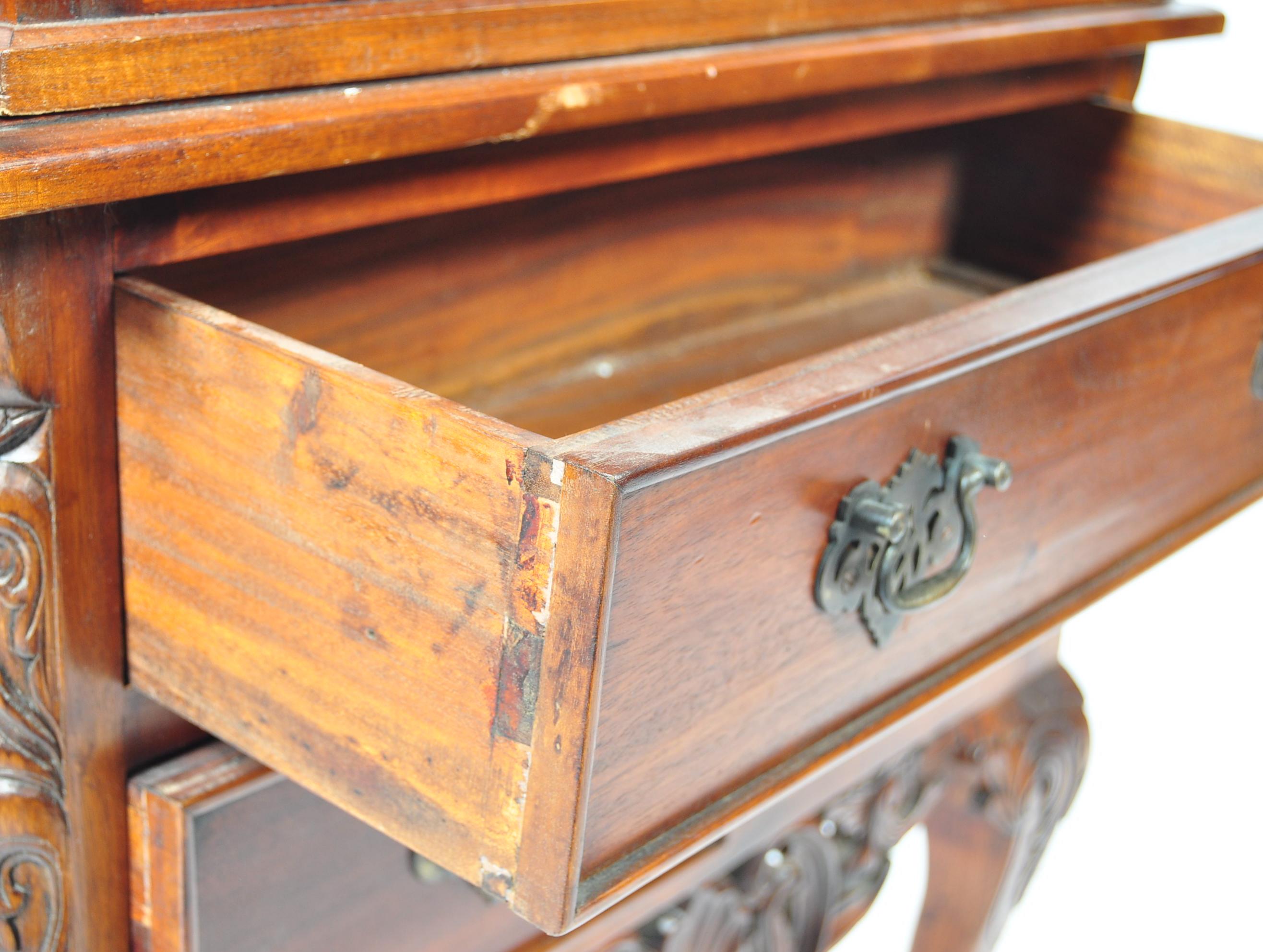 ANTIQUE STYLE MAHOGANY CHEST ON CHEST OF DRAWERS - Image 10 of 12