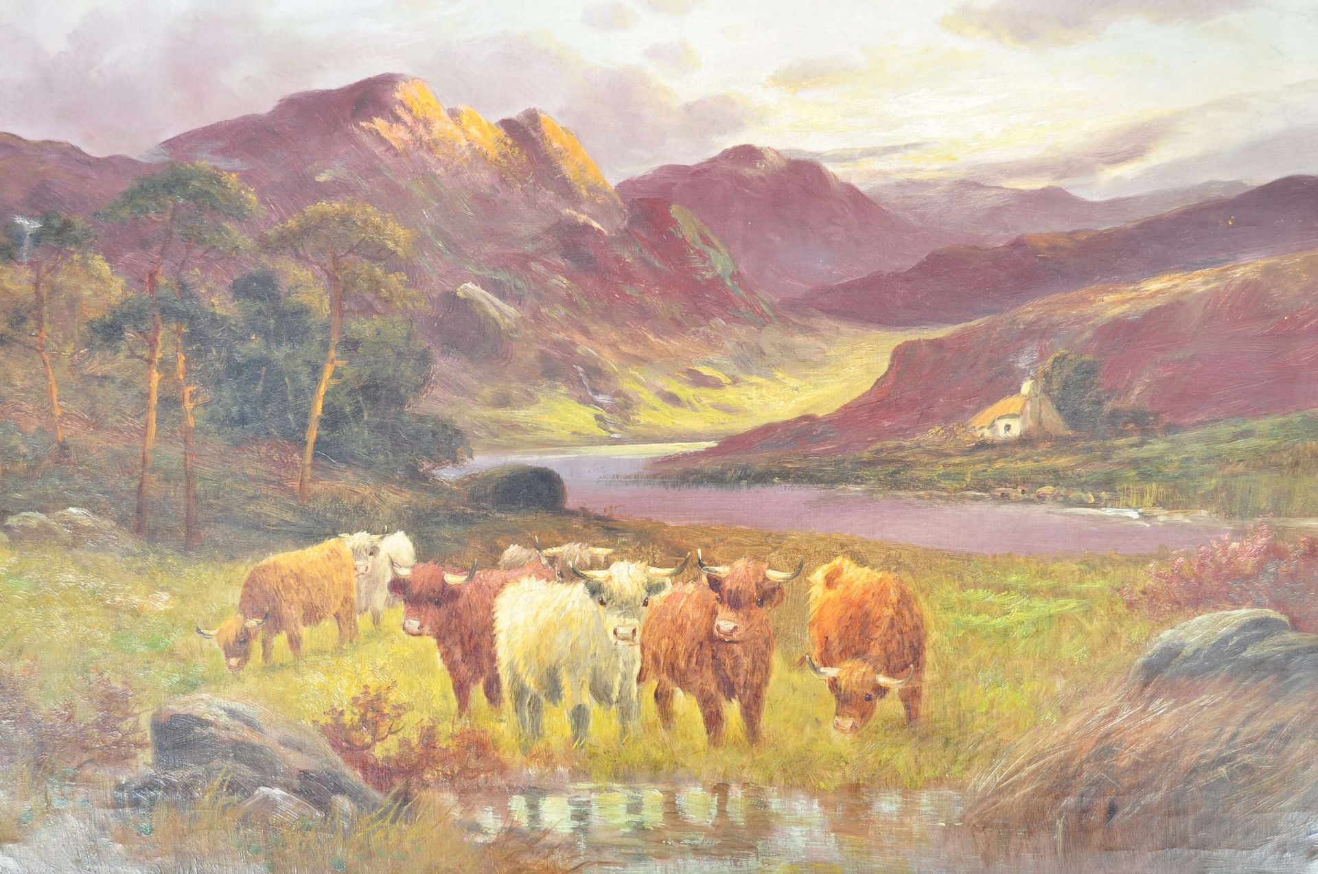 J. HALLER (SCOTTISH) - ANTIQUE OIL ON CANVAS HIGHLAND PAINTING - Bild 2 aus 5