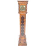 RARE ANTIQUE WALNUT CASED LONGCASE CLOCK WITH SPECIMEN WOOD INLAY