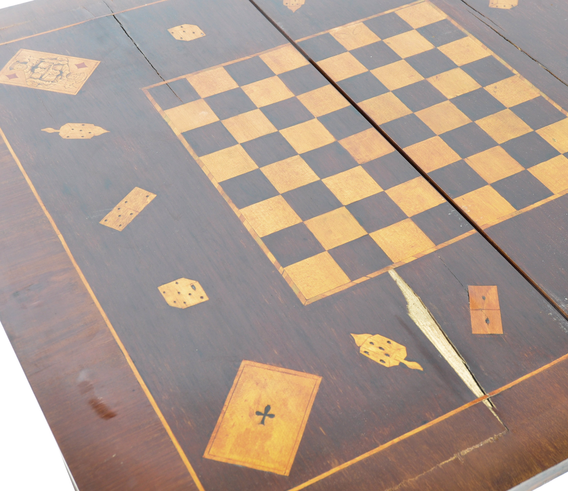 19TH CENTURY ENGLISH DUTCH MARQUETRY INLAID CARD TABLE - Image 6 of 6