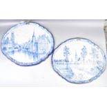 PAIR FO 19TH CENTURY DUTCH DELFT PAINTED PLAQUES