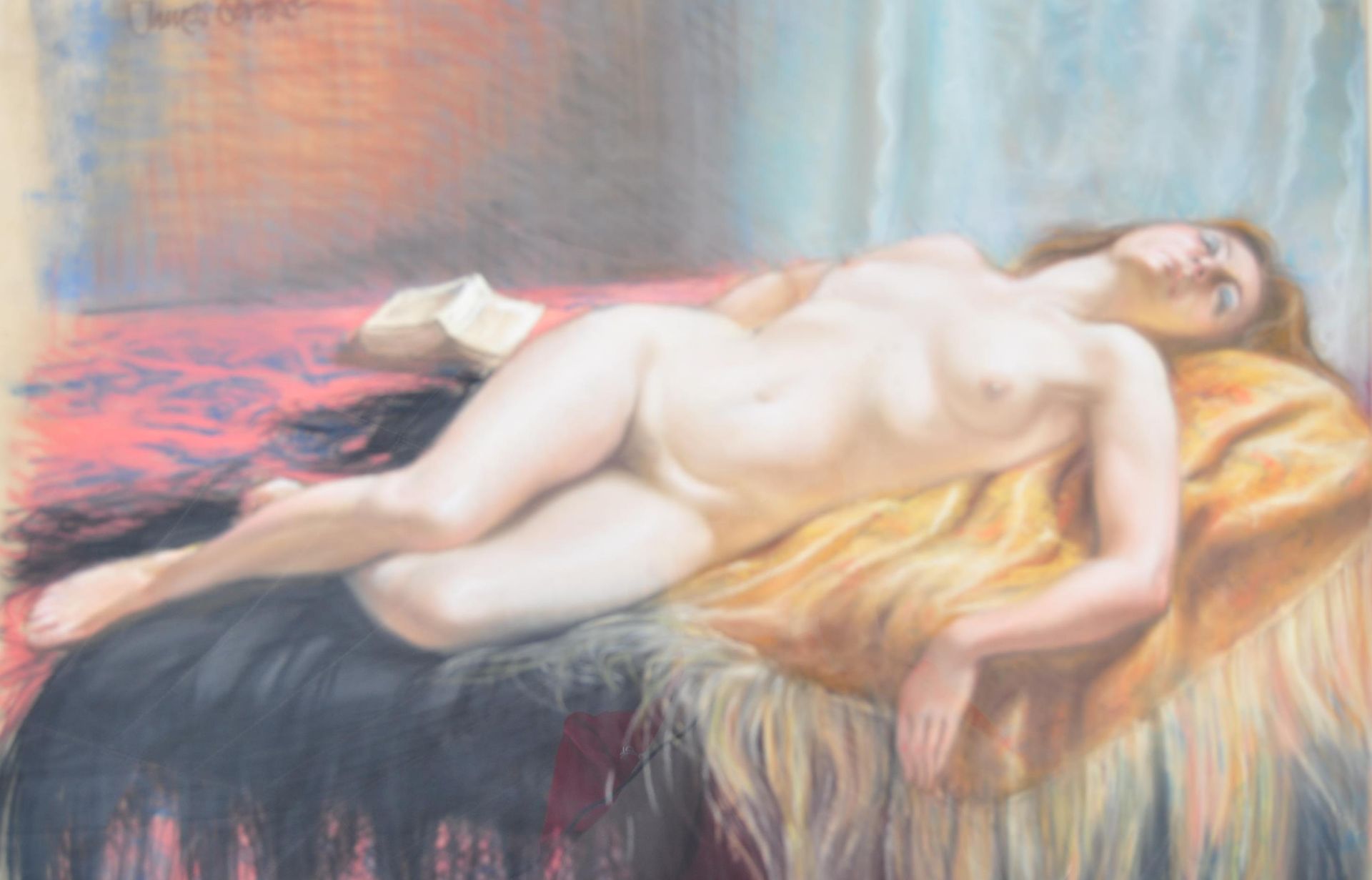 JAMES SARASE PASTEL PAINTING OF A RECLINED NUDE ENTITLED KATE - Bild 2 aus 6