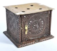 19TH CENTURY ANTIQUE HAND CARVED PLATE WARMER BOX