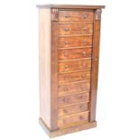 189TH CENTURY MAHOGANY WELLINGTON CHEST OF DRAWERS