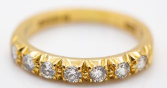 18ct Gold & Diamond London Hallmarked Seven Stone Rine