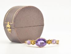 Victorian 15ct Gold Amethyst Bangle Bracelet