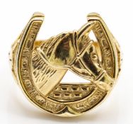 9ct Gold Horse Racing Interest Ring