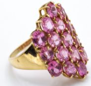 A 9ct Gold Padparadacha Sapphire Cluster Ring