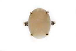 9ct Gold Opal & Diamond Ring