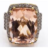 18ct Gold Brazilian Galileia Morganite & Diamond Ring
