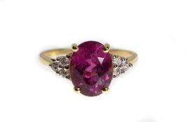 18ct Gold Shimoyo Rubellite & Diamond Ring