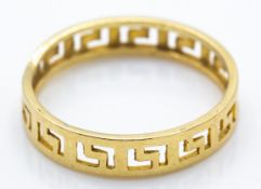 14ct / 585 Gold Greek Key Eternity Band Ring