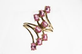 A Hallmarked 9ct Gold & Pink Spinel Finger Ring