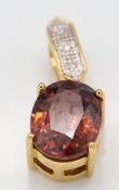 An 18ct Gold Zircon & Diamond Necklace Pendant