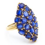 9ct Gold Kyanite & White Sapphire Diamond Ring