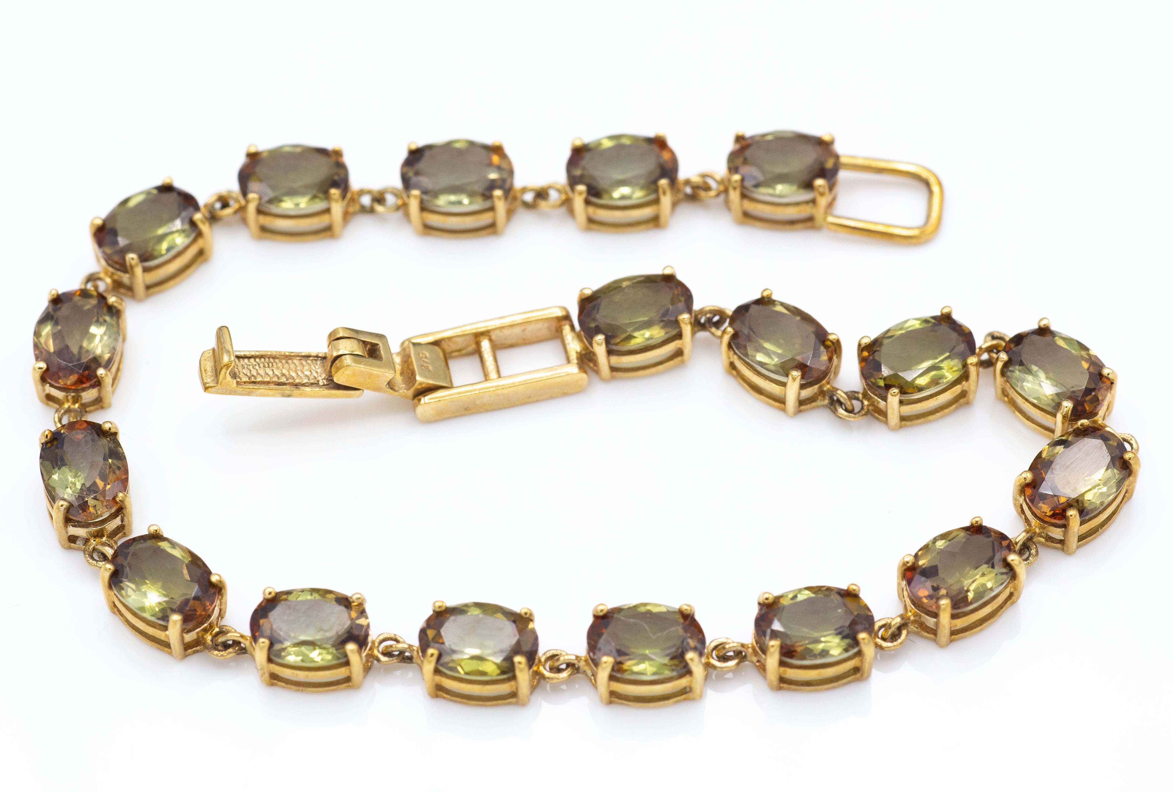 9ct Gold & Brazilian Andalusite Bracelet