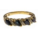 A 9ct Gold Sapphire & Diamond Band Ring