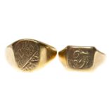 Two 9ct Gold Signet Rings