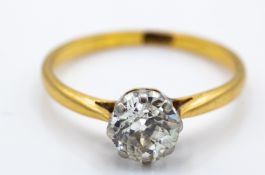 18ct Gold & Diamond Single Stone 1ct Ring