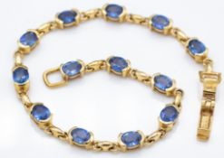 9ct Gold & Sapphire Bracelet