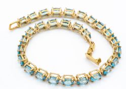 9ct Gold & Blue Zircon Bracelet