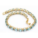 9ct Gold & Blue Zircon Bracelet