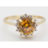 18ct Gold Sphalerite & Diamond Ring