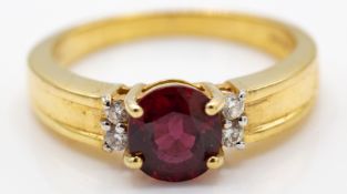 18ct Gold & AAA Tanzanian Ruby & Diamond Ring