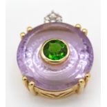 Limited Edition Glenn Lehrer Amethyst, Diamond & Diopside Torus Pendant