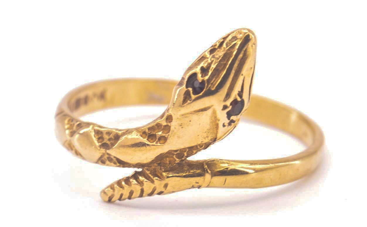 A 9ct Gold Snake Ring