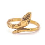 A 9ct Gold Snake Ring
