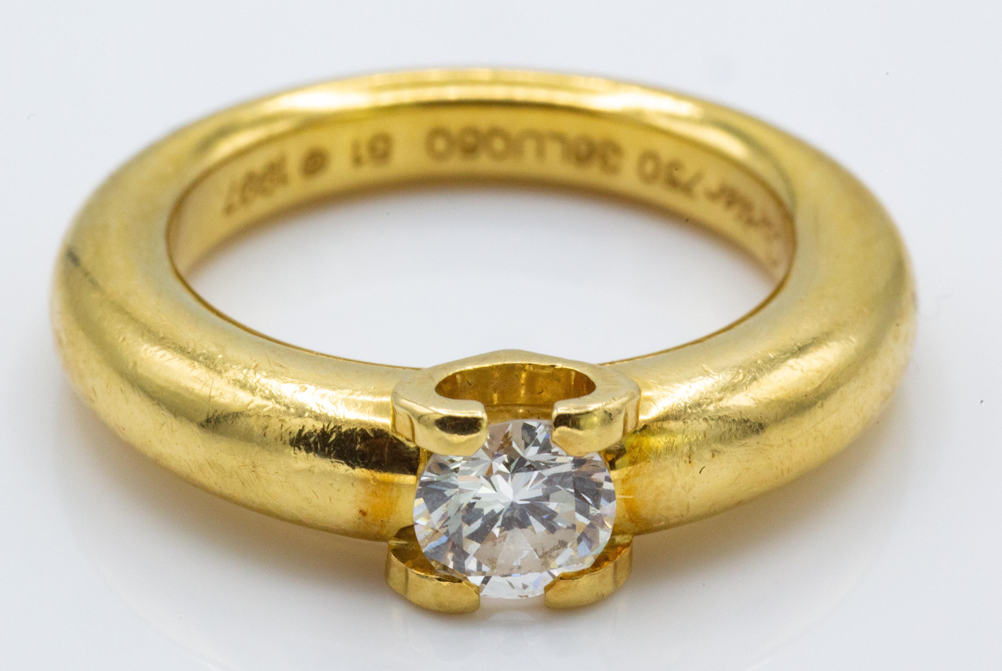 A Cartier 18ct Gold & Diamond Solitaire Ring
