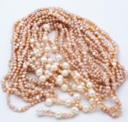 5 Strands of Wrap-around Pearl Necklaces