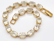 9ct Gold Diamond & Yellow Scapolite Bracelet