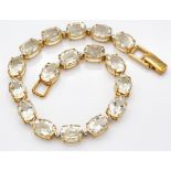 9ct Gold Diamond & Yellow Scapolite Bracelet