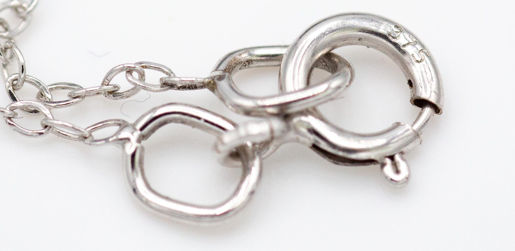 9ct White Gold & Aquamarine Pendant & Necklace Chain - Image 3 of 4