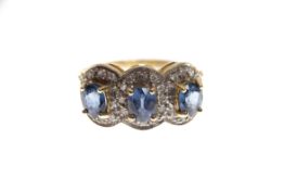 9ct Gold Sapphire & Diamond Ring