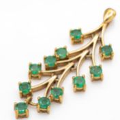9ct Gold & Brazilian Emerald Necklace Pendant