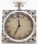 A 1920'S ANSORENA MADRID PLATINUM & DIAMOND PENDANT WATCH