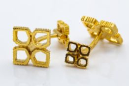 French 18ct Yellow Gold Chaumet Cufflinks