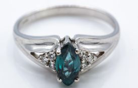 18ct White Gold Brazilian Alexandrite & Diamond Ring