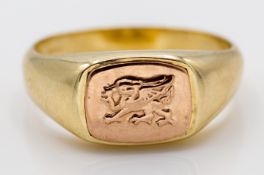 Hallmarked 9ct Gold Welsh Dragon Signet Ring