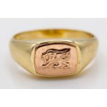 Hallmarked 9ct Gold Welsh Dragon Signet Ring