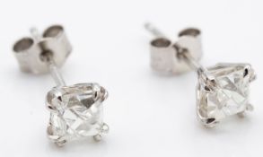 Platinum & French Cut Diamond Earrings Studs