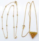 Two 14ct gold Italian gold chain necklaces