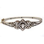 Victorian Gold Diamond & Pearl Bracelet Bangle