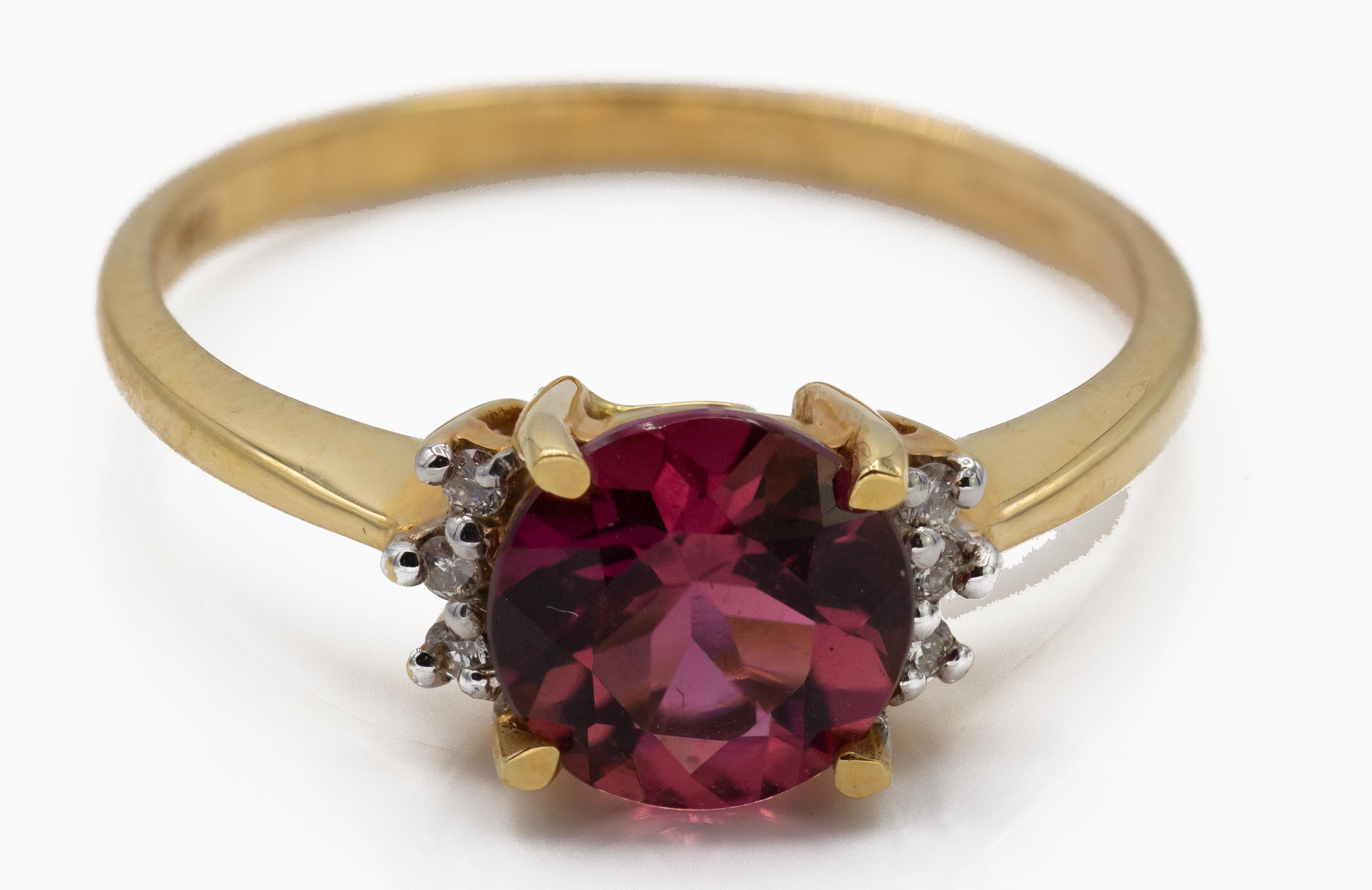 18ct Gold Pink Tourmaline & Diamond Ring