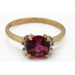 18ct Gold Pink Tourmaline & Diamond Ring