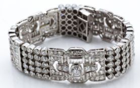 A French 18ct Gold & Platinum Diamond Bracelet